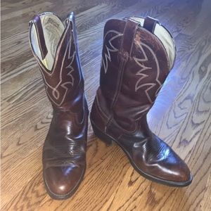 Durango Men’s Brown Leather Boots Cowboy Western Rodeo  9EE WIDE